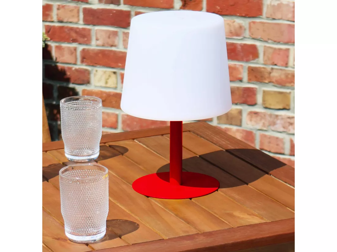 Mini lampe acier rouge