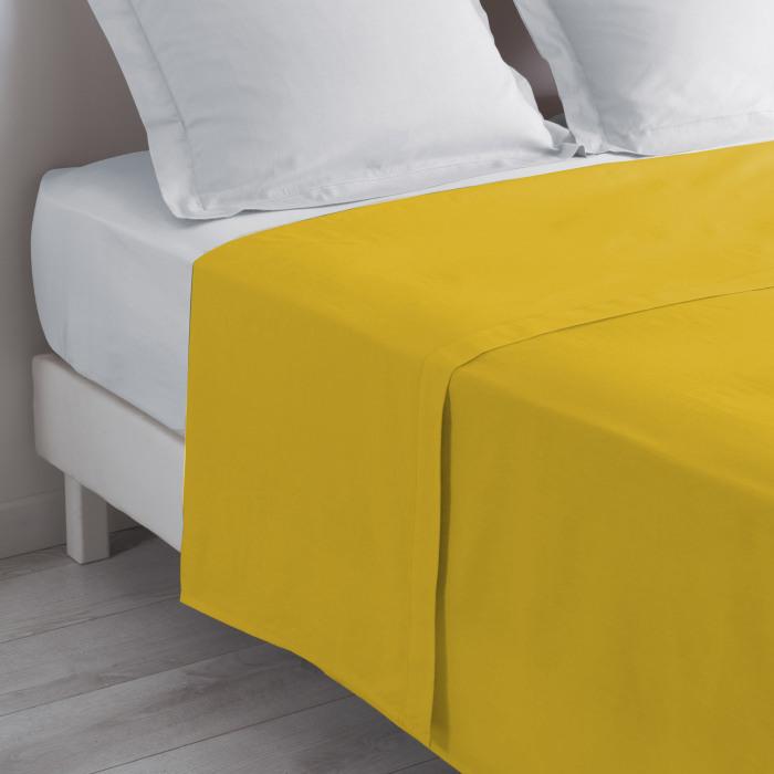 DRAP PLAT 1 PERSONNE 180X290CM UNI 57 FILS LINA OCRE