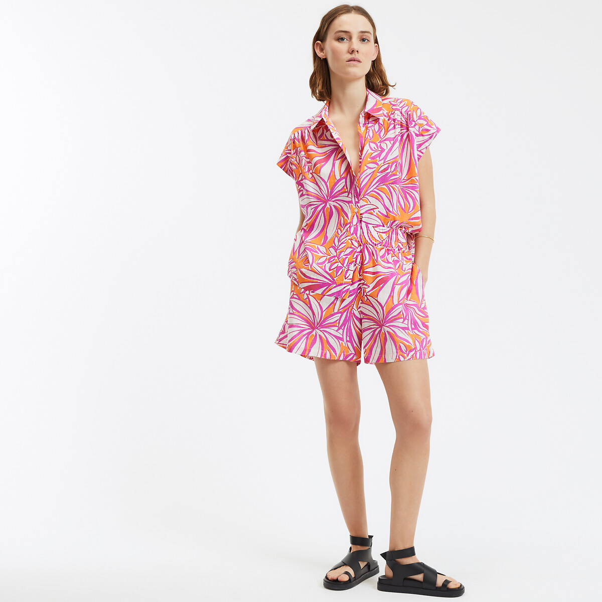 COLEÇÕES LA REDOUTE<br>Blusa de manga curta com estampa floral