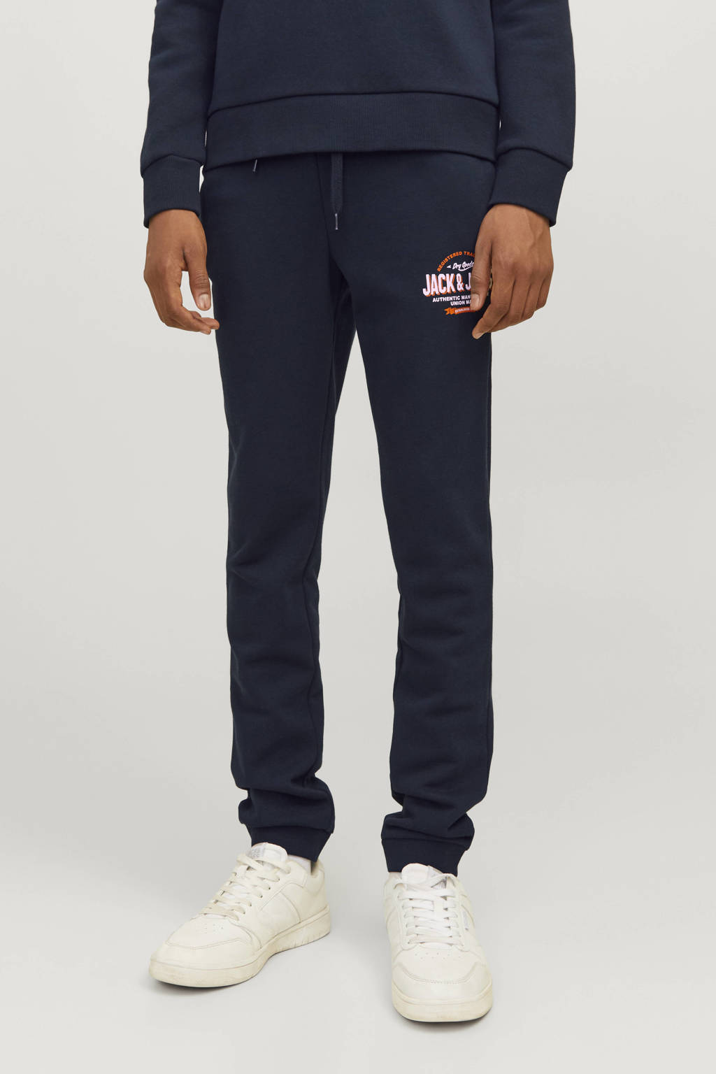 JACK & JONES slim joggingbroek donkerblauw