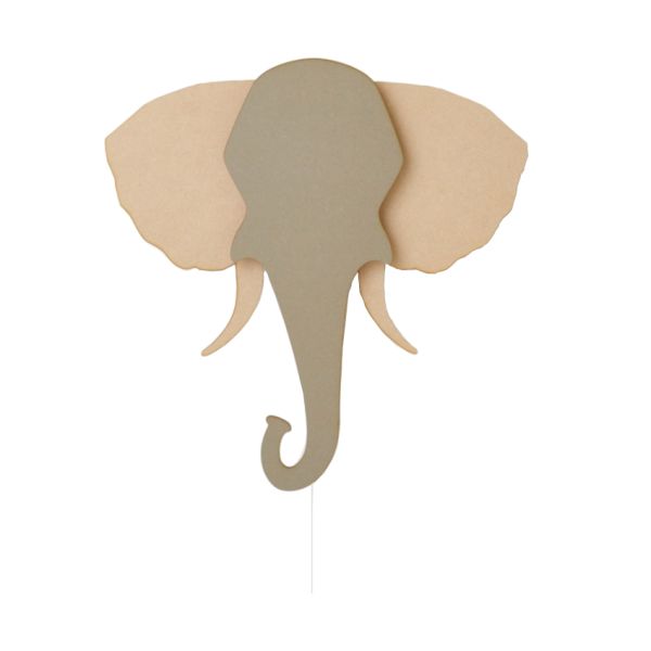 Van Tjalle en Jasper Olifant Muurlamp - Naturel / Grey
