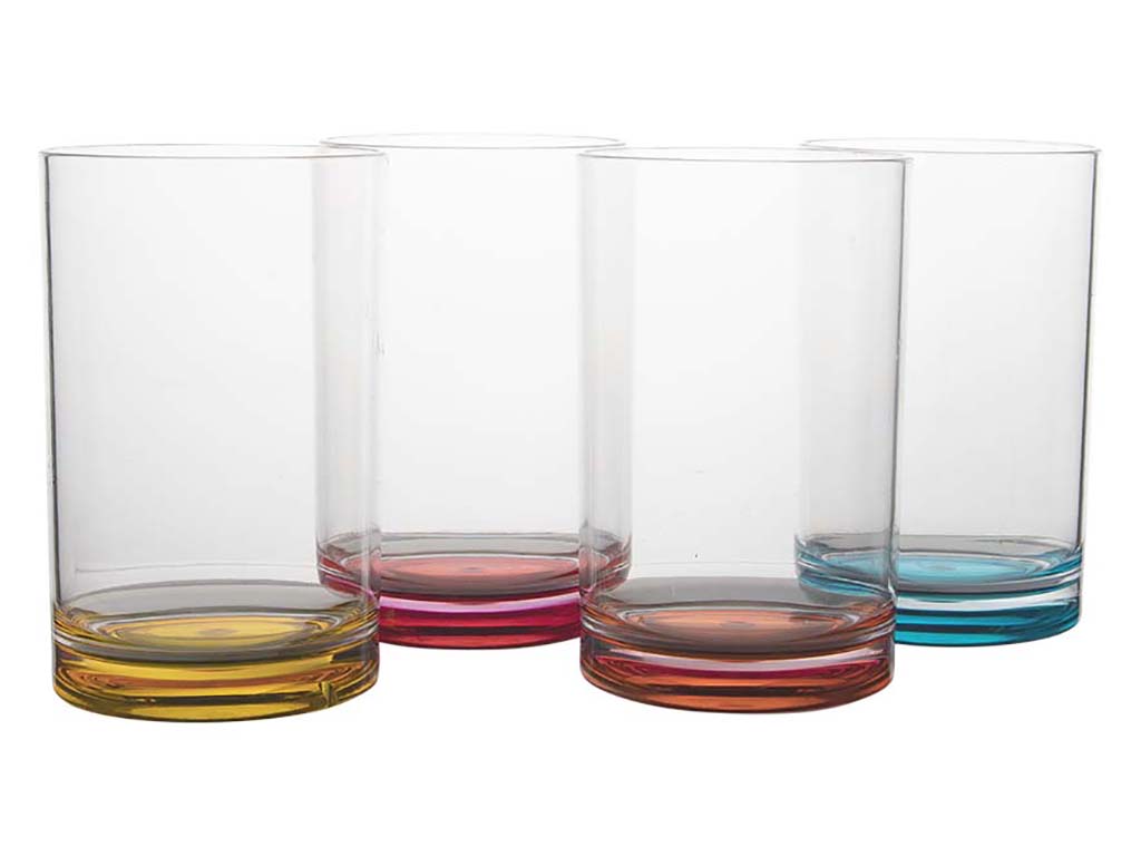 Gimex Colour Line Rainbow 320ml set van 4 waterglazen