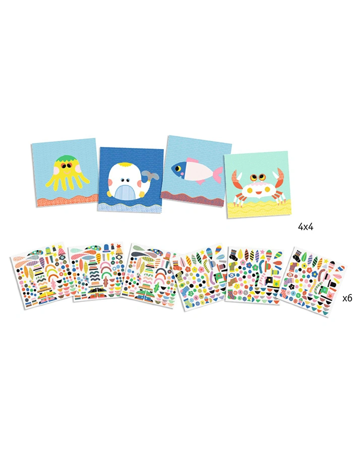 Stickerbilder MEERESTIERE in bunt