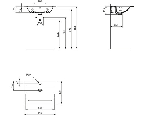 Ideal Standard Connect Air 64 cm witte wastafelmeubel E028901