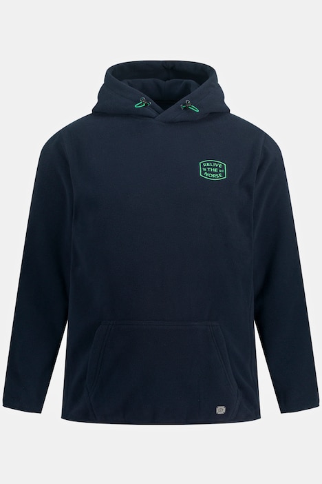 Fleece-Hoodie, Kapuze, elastische Einfassungen