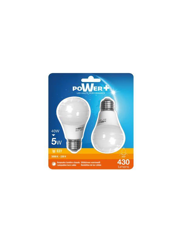 SET 2 AMP.LED E27 5W 40W A55 LIC