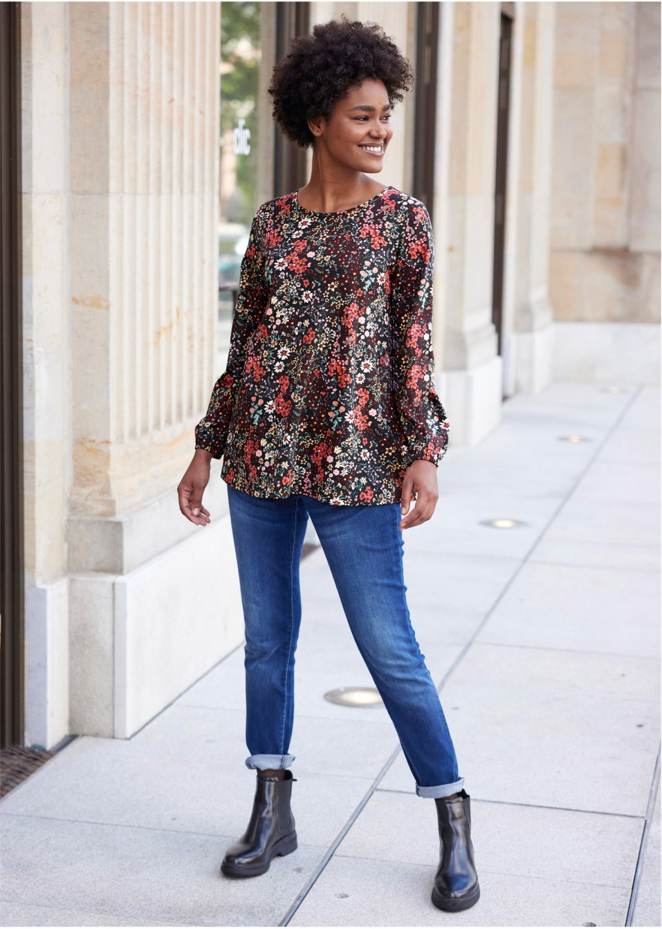 T-shirt tunique imprimé en coton