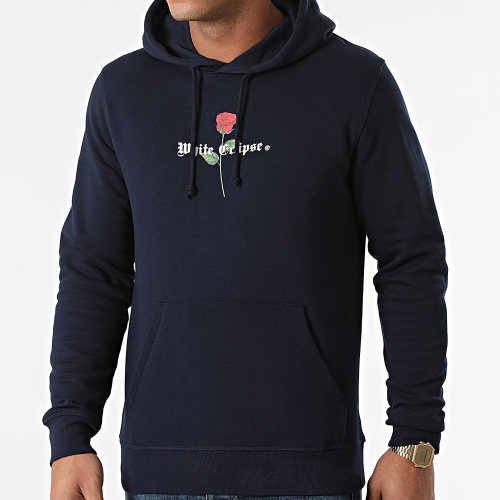 Sweat Capuche White Eclipse Spray Bleu Marine