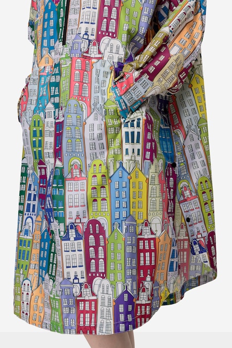Funktions-Regencape, Unisex, Print, Kapuze