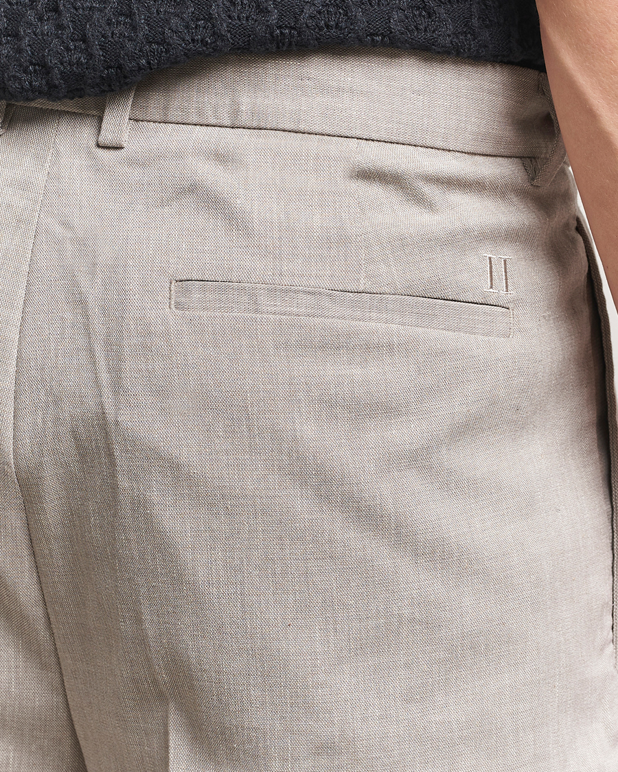 Les Deux Reece Pleated Slub Suit Pants Light Sand