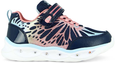 Leaf Malmen Blinkende Sneakers, Navy/Pink
