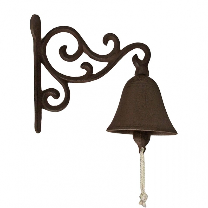 Cloche carillon fonte volutes 20x10x15cm