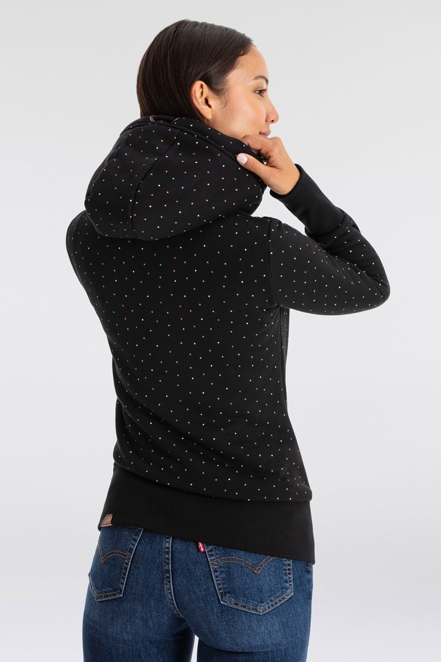 Ragwear Kapuzensweatjacke »NESKA DOTS MULTICOLOR  ZIP O«, Longsleeve Jacke im Multicolor-Allover-Dots-Print-Design