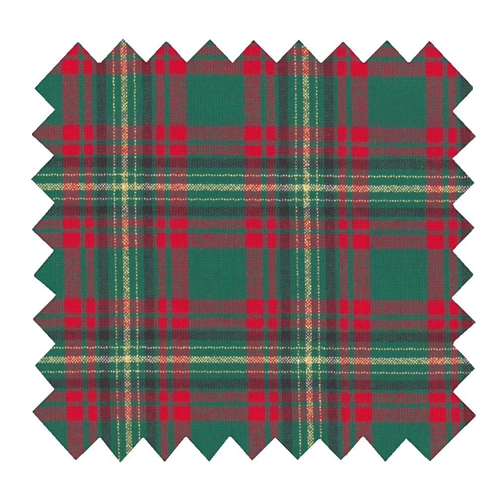 Coupon Tissu 50 Cm Ex2316 Tartan Or Vert