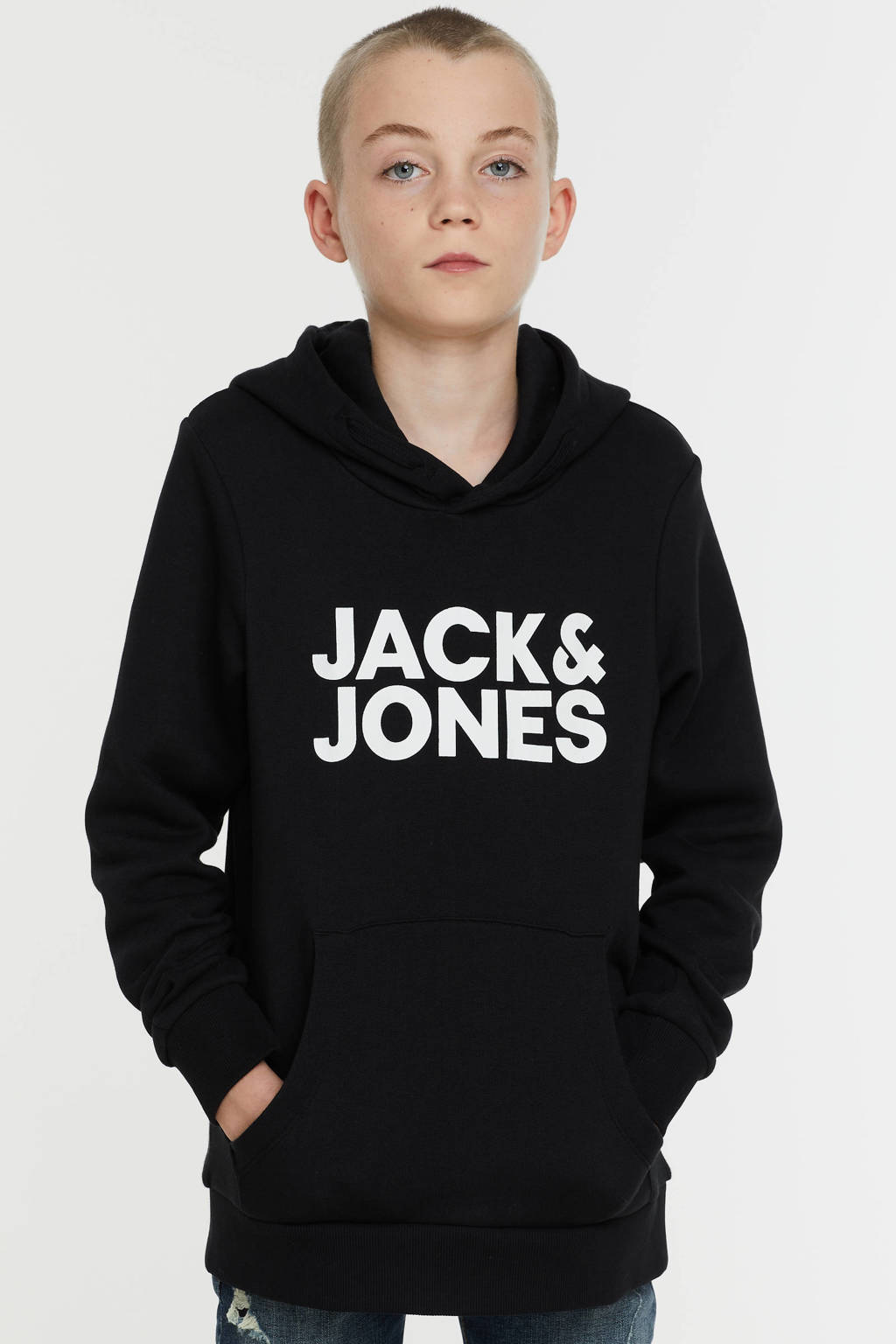 JACK & JONES hoodie JJECORP met logo zwart