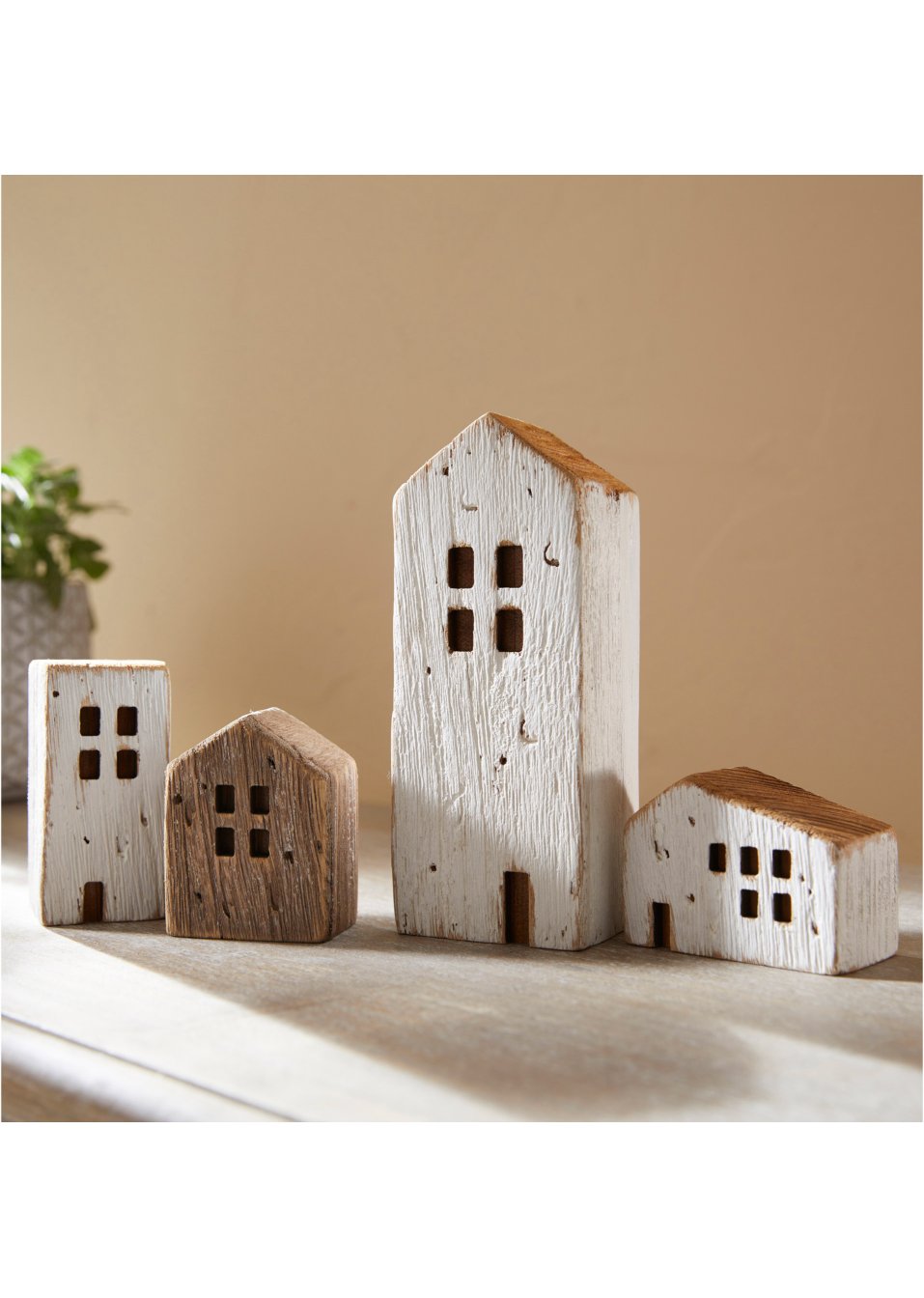 Objet déco maisons vintage (Ens. 4 pces.)