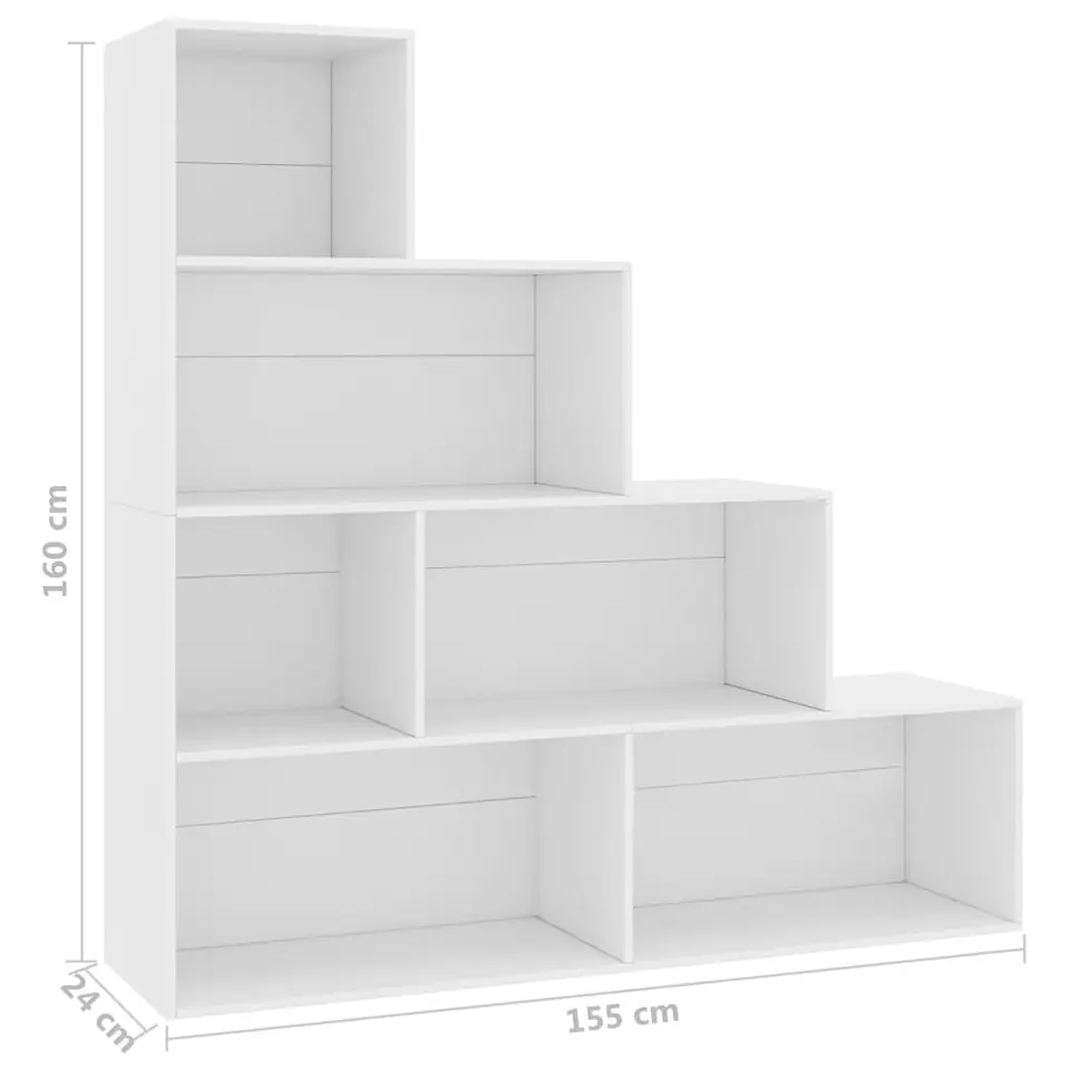 vidaXL - Boekenkast - Wit - Bewerkt hout