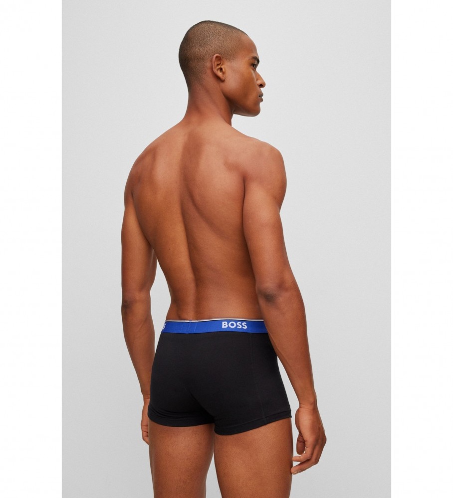 Pacote com 3 cuecas boxer pretas da BOSS