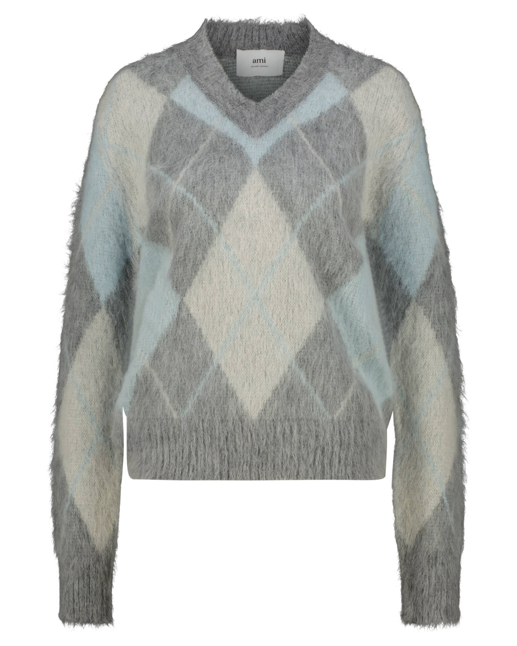 Ami Paris| Damen Strickpullover aus Mohair und gebürstetem Alpaka