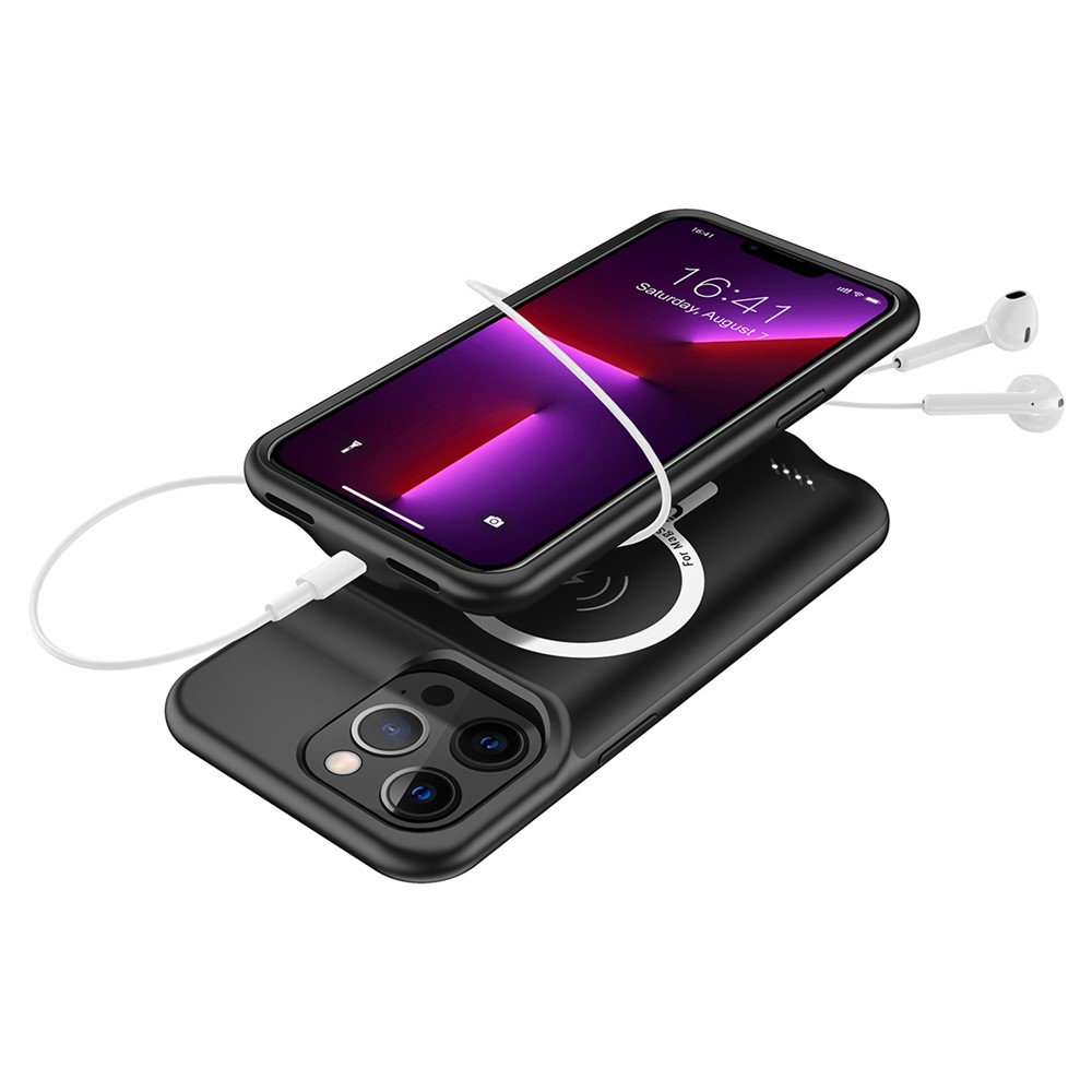 iPhone 13 Pro Max MagSafe Backpack Akku Case Schutzhülle (8500mAh) - Schwarz