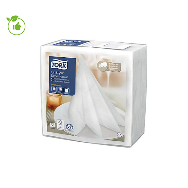 Serviettes de table non tissé Dinner Linstyle® Tork, coloris blanc, le colis de 50