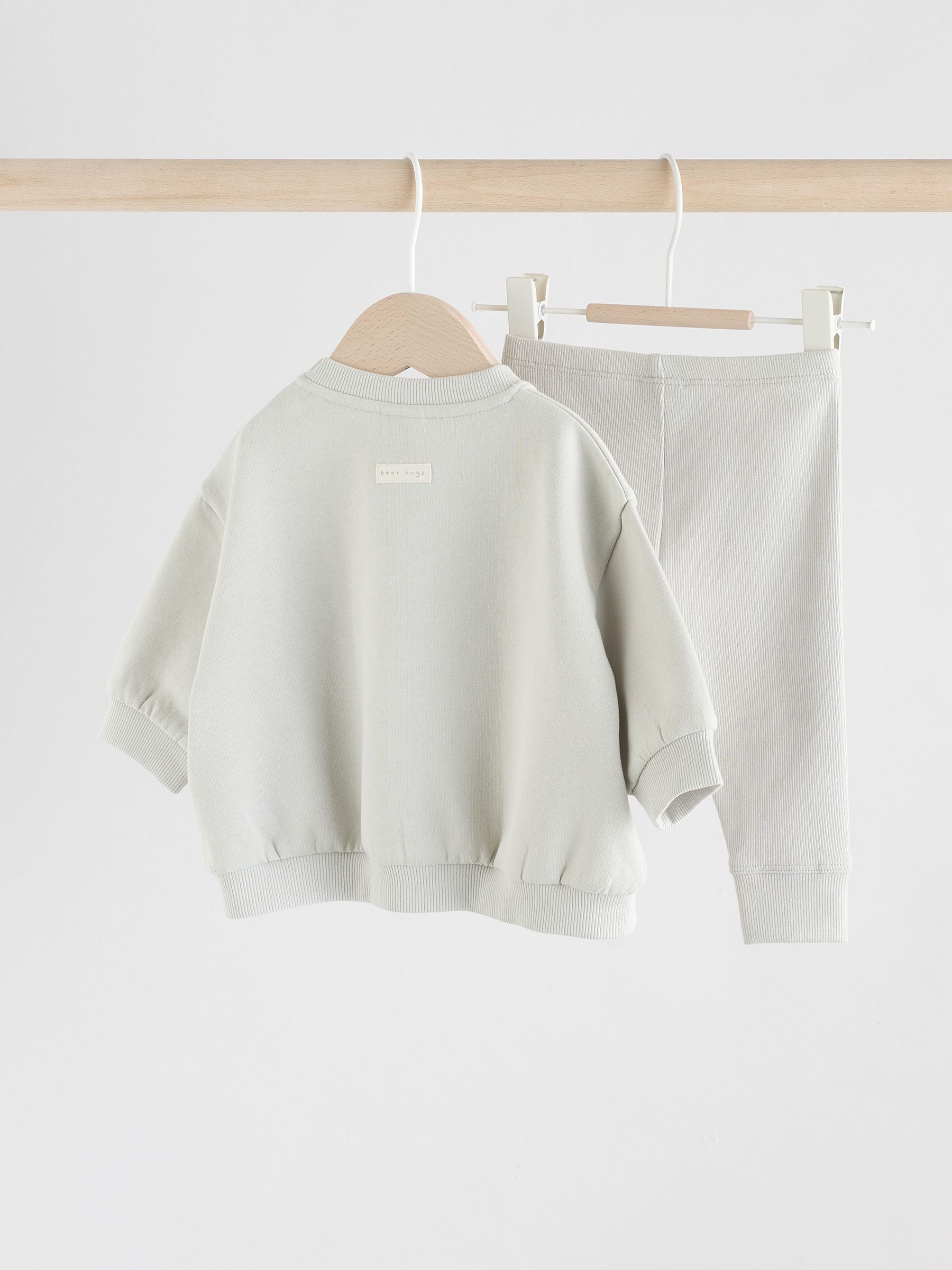 Grijze beer - Set met sweatshirt en legging voor baby's (0mnd-2jr)