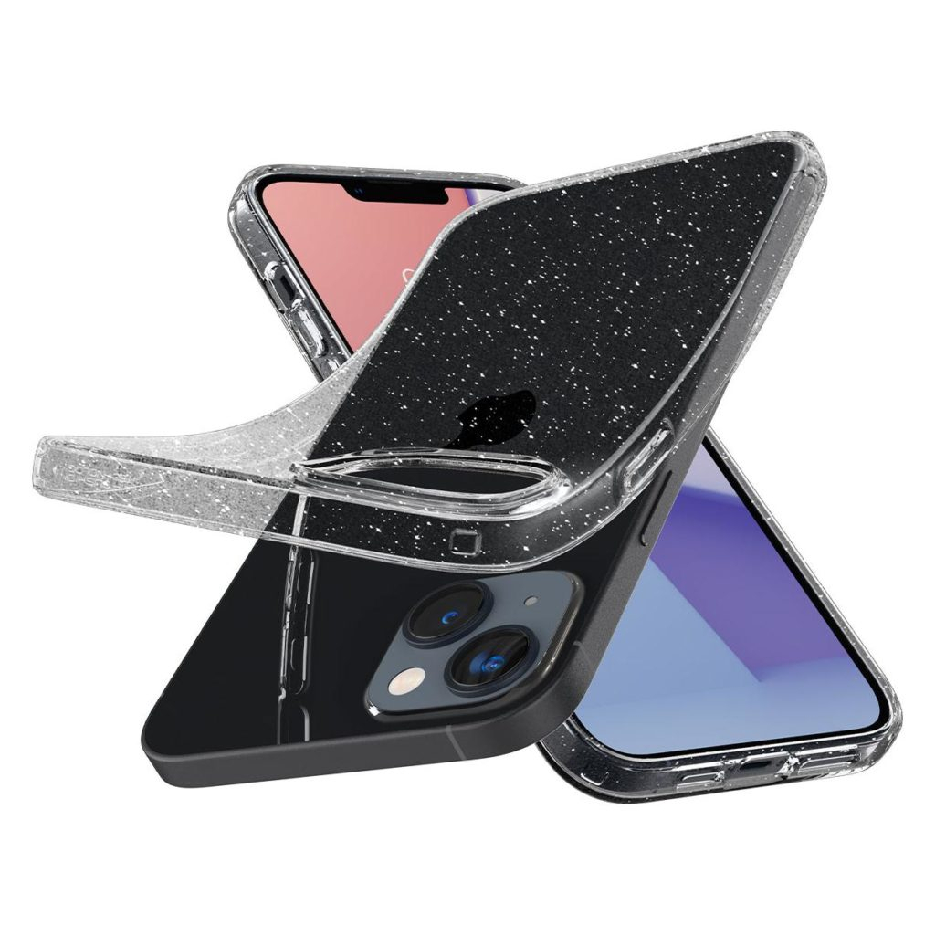 iPhone 15 Liquid Crystal Glitter Case Gummi Hülle (ACS06788) - Transparent