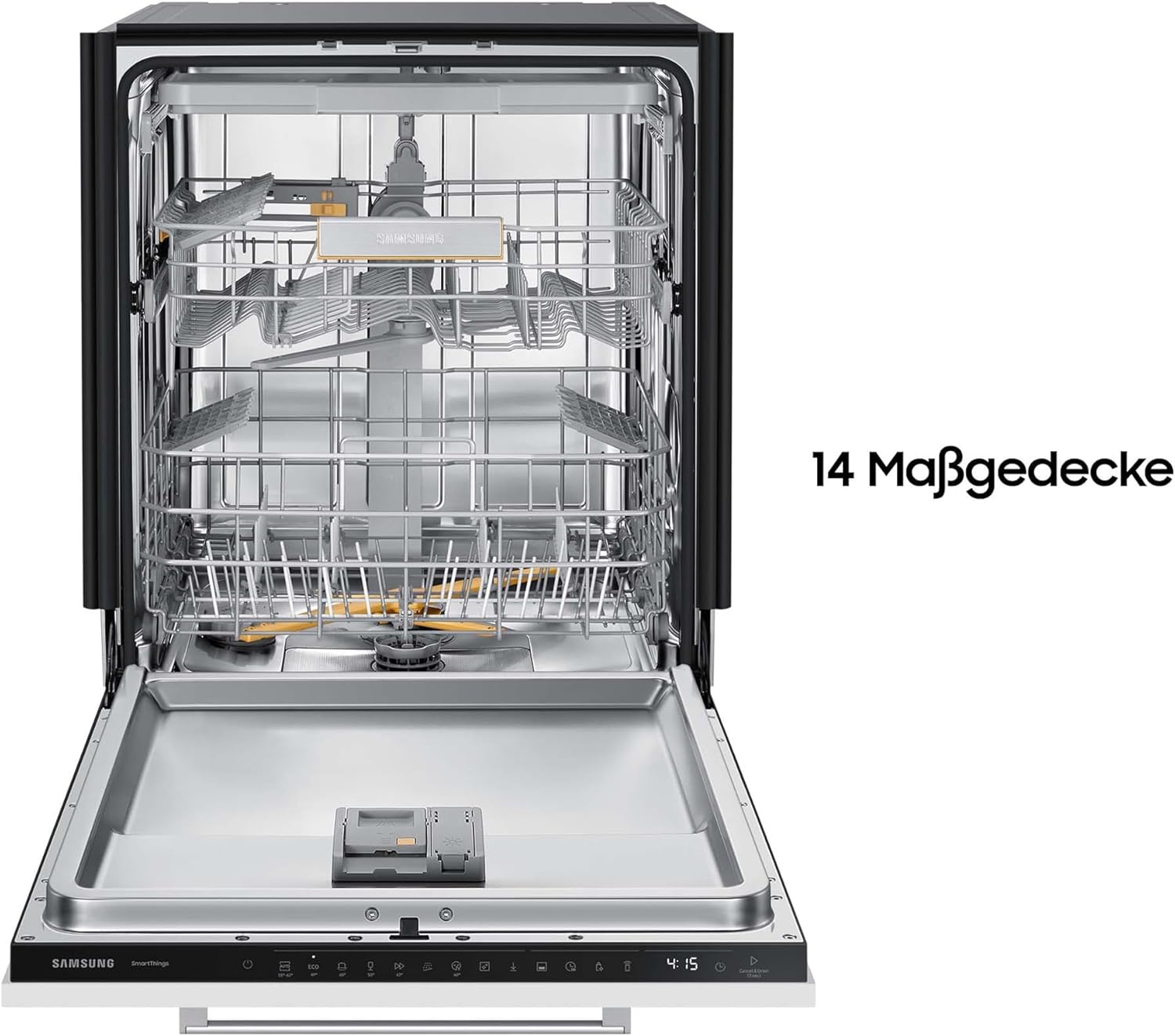 Samsung Geschirrspüler, 60 cm, Vollintegrierbar, EEK: C, 14 Maßgedecke, 9,2 l Wasserverbrauch, WaterJet Clean, SmartThings AI Energy Mode, 42 dB(A), Weiß, DW60BG750B00ET