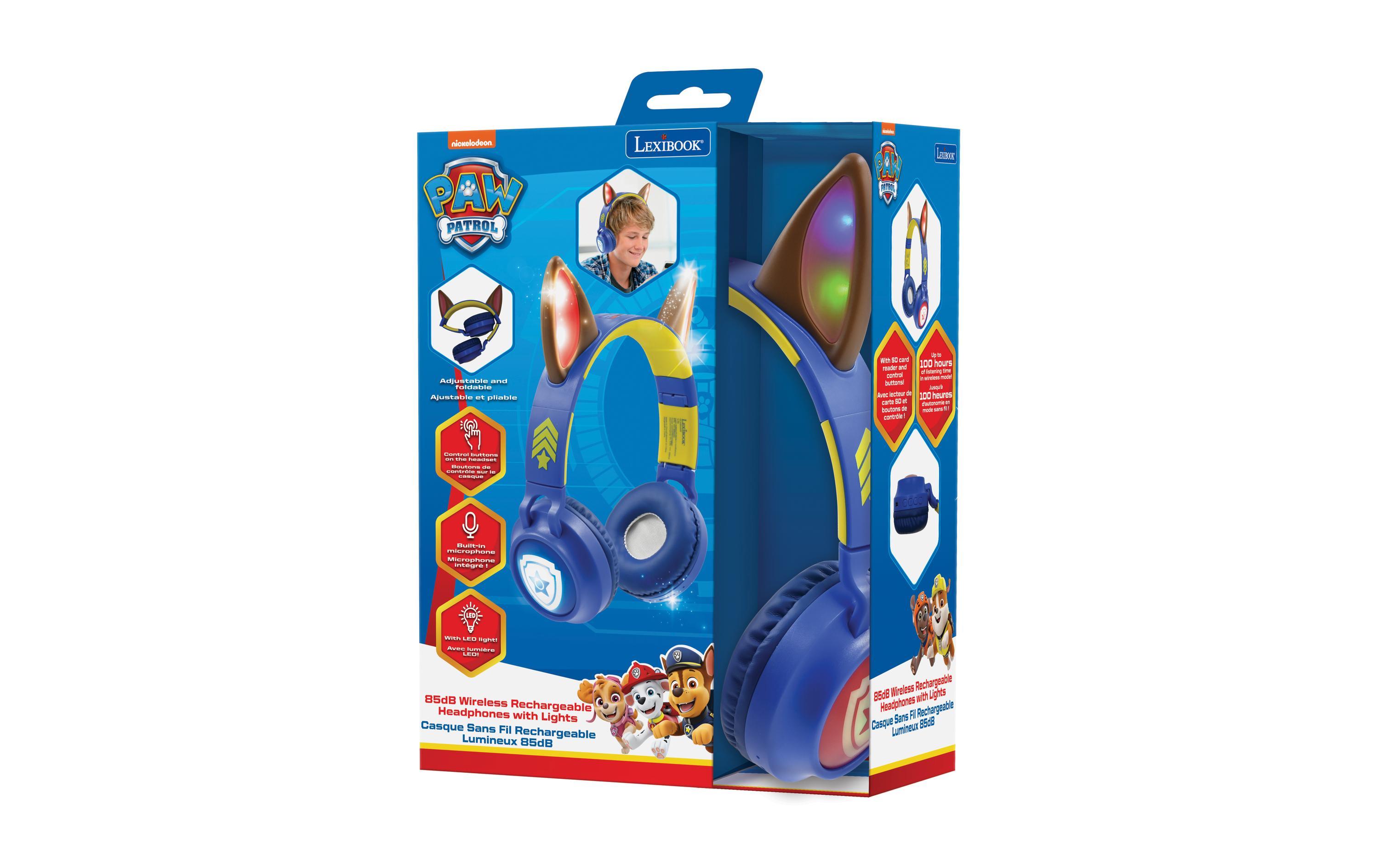 Kinderkopfhörer Paw Patrol 3D 2-in-1 Blau/Gelb/RotKabellose und kabelgebundene Kopfhörer mit Verfolgungsohren