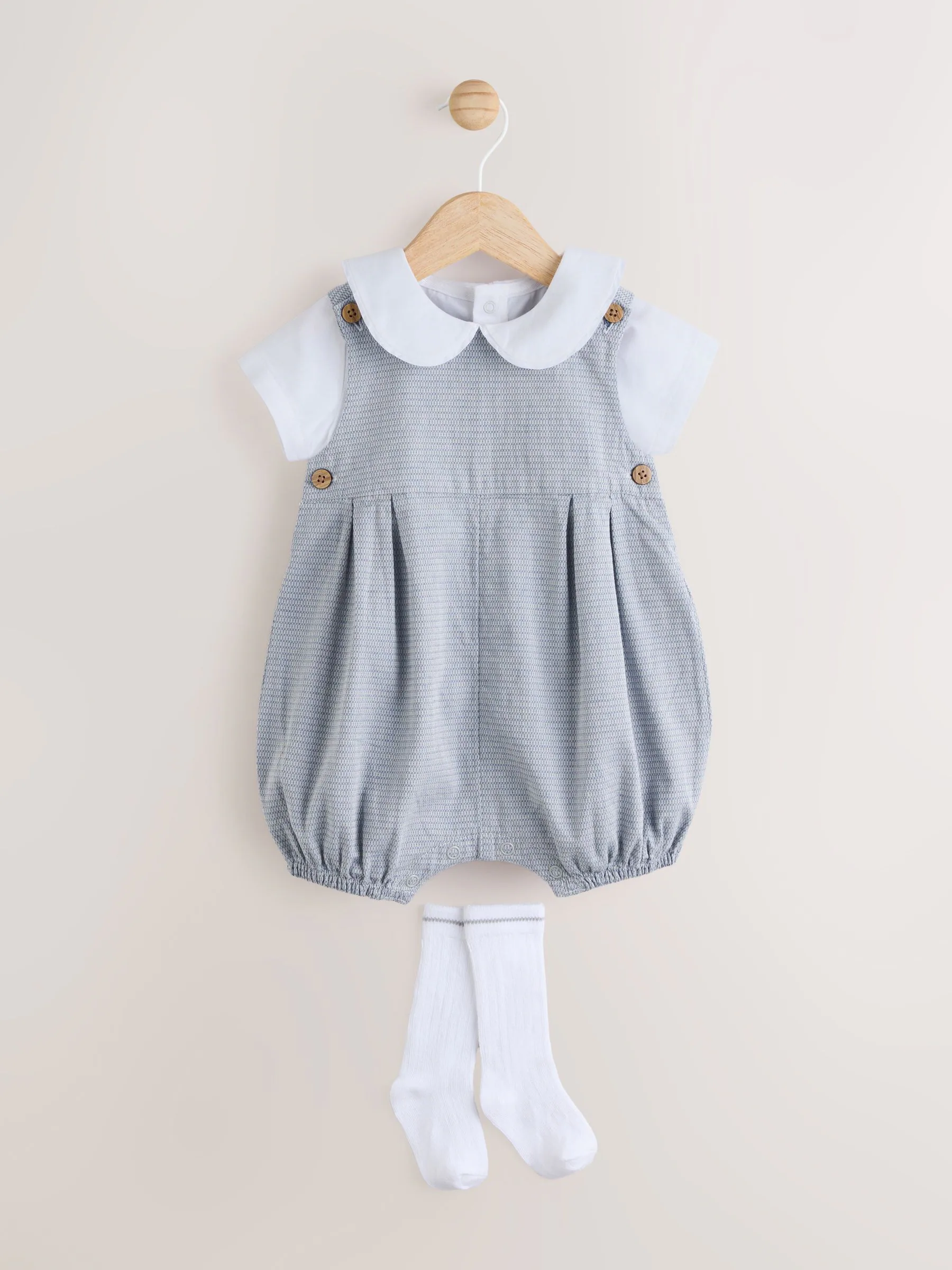 Grijs - 100% katoenen nette Baby romper, Bodysuit en Sokken bretelbroeken set (0mnd-2jr)
