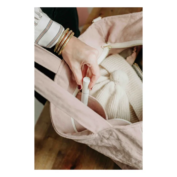 Adorna Sac zippé en lin | Rose poudré