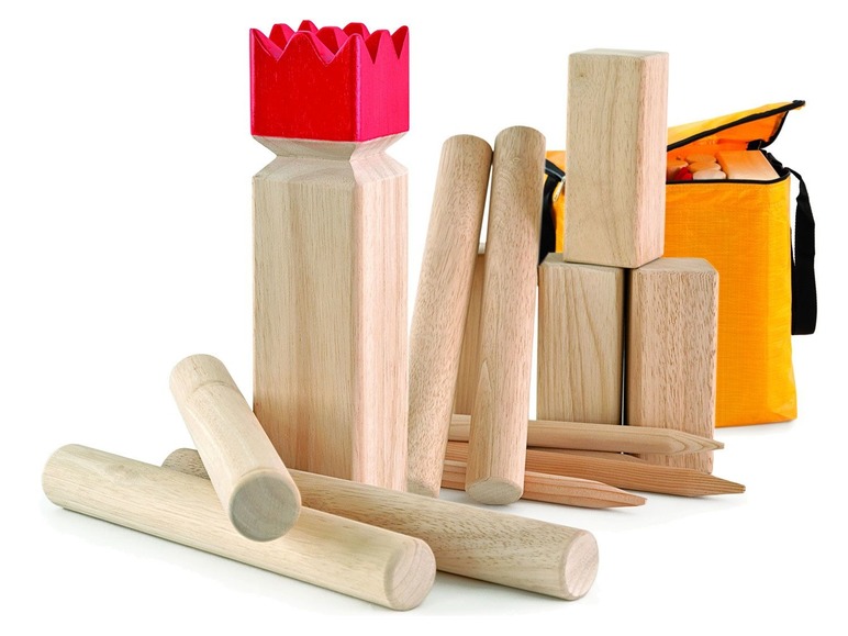 Houten kubb spel