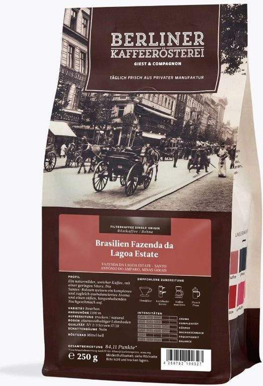 Berliner Kaffeerösterei - Brazilië Fazenda da Lagoa - Gemalen Koffie - 250g