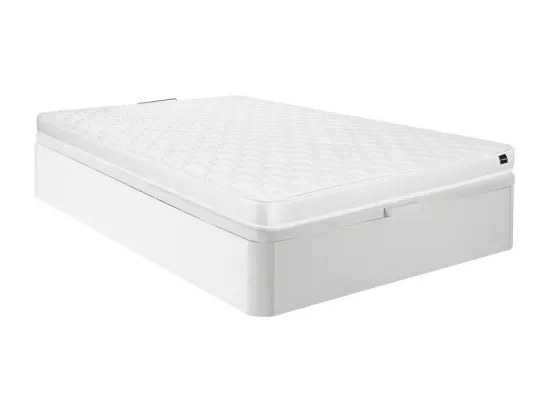 Ensemble 120 x 200 cm sommier coffre blanc + matelas mousse ép.15cm - DANAE II de YSMÉE