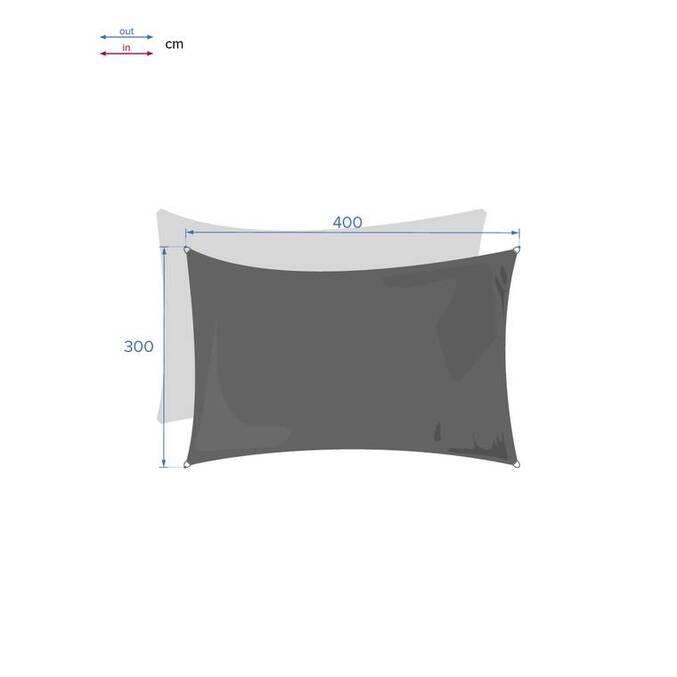 Voile d'ombrage rectangulaire CURACAO Gris