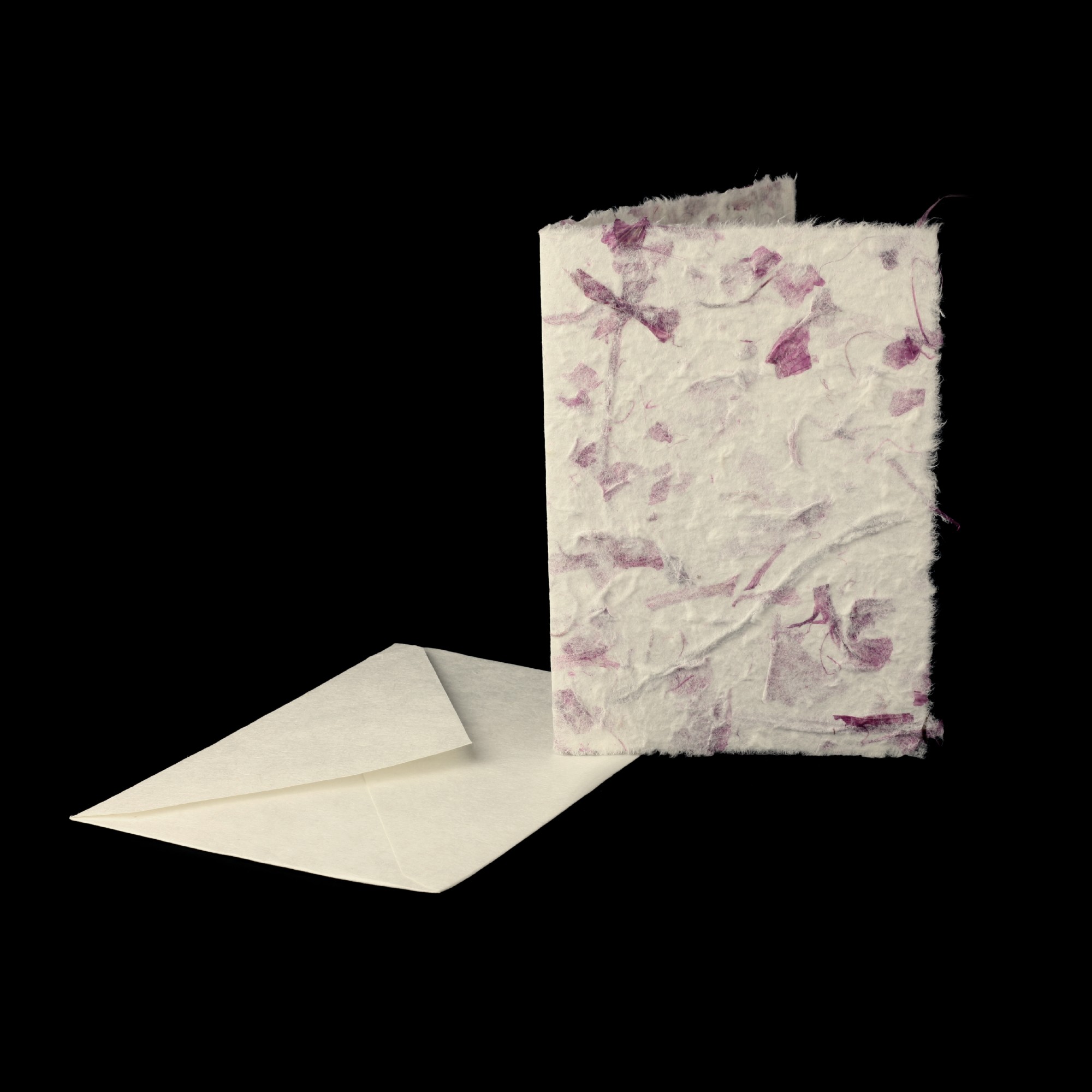Grußkarte weiß/pink, Büttenpapier, B 12,5 cm, H 17 cm günstig bestellen