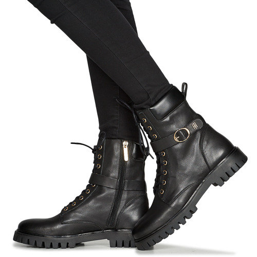 Tommy Hilfiger - Buckle Lace Up Boot - Noir
