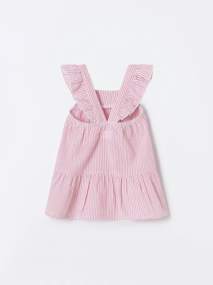 Vestido de verão com babados - Fúcsia
