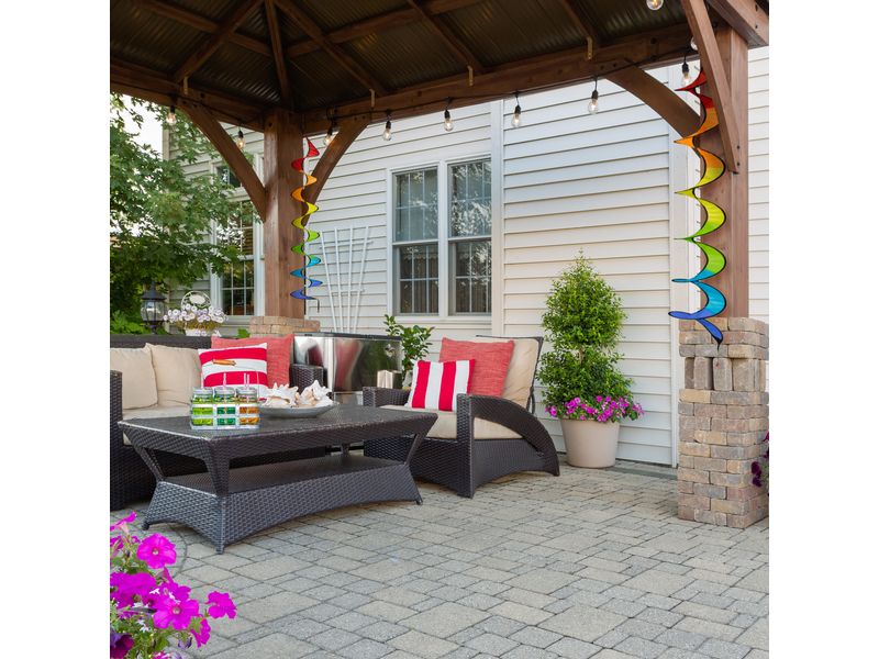 relaxdays Windrad Regenbogen 2er Set 130 cm Windspirale