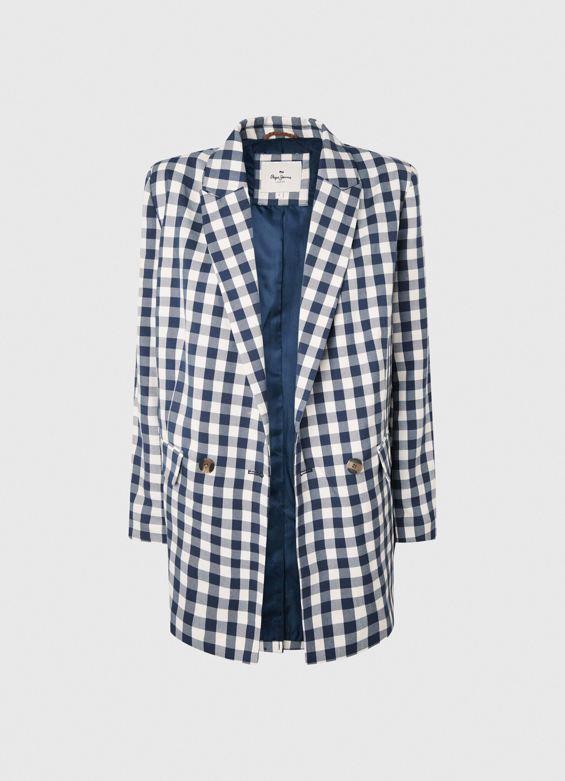 Blazer com estampa xadrez vichy - multicolorido