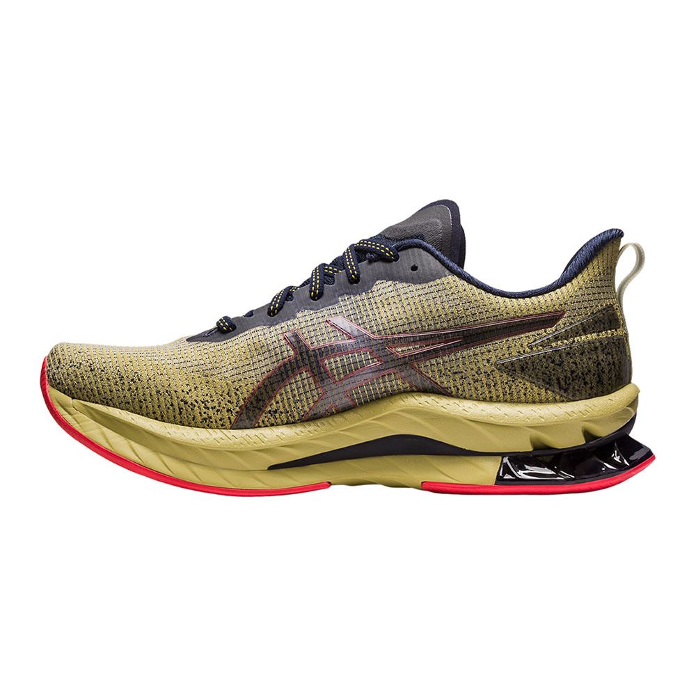 Asics GEL-KINSEI BLAST LE 2 - Chaussures running Homme olive oil/electric red