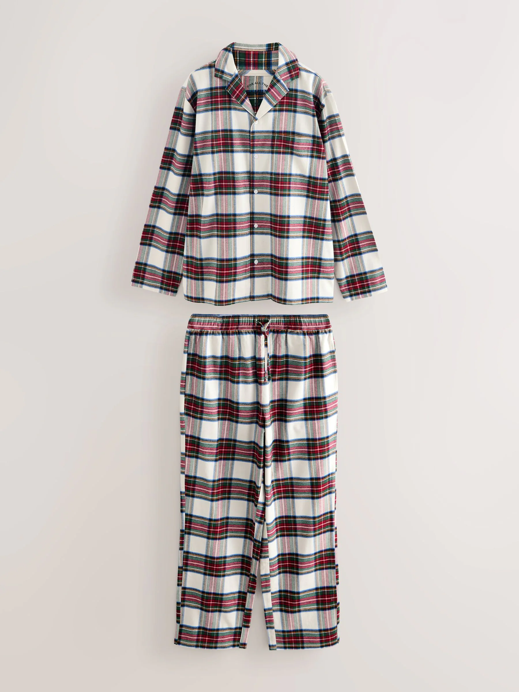 Rood/wit geruit - Bijpassende familie Kerstmis Knoopsluiting Pyjama's