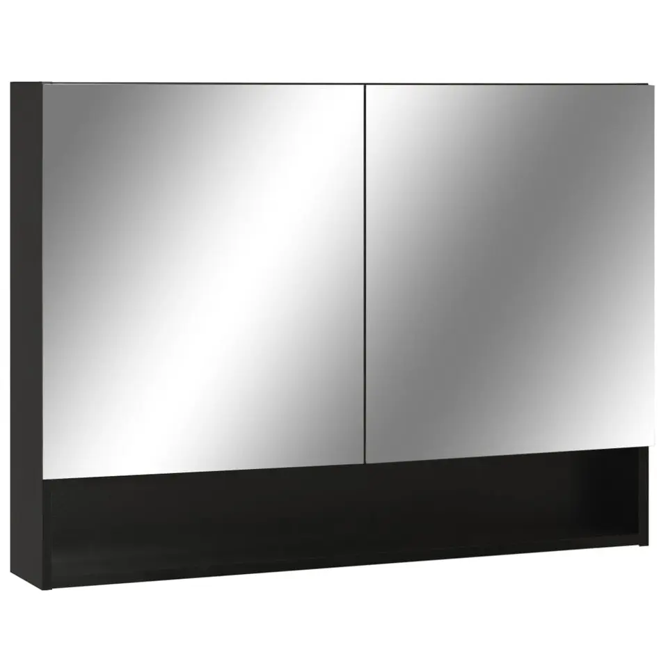 vidaXL - Spiegelkast - Zwart - MDF
