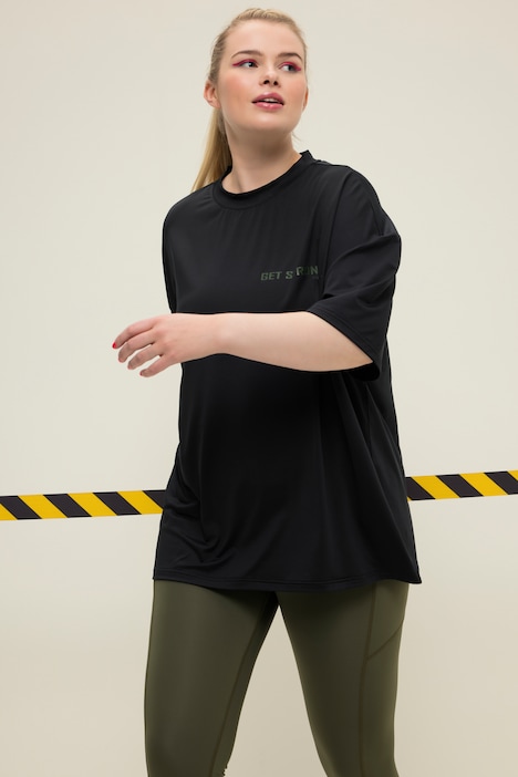 Oversize-Shirt, Statement-Print, U Rückenprint, Rundhals, Halbarm