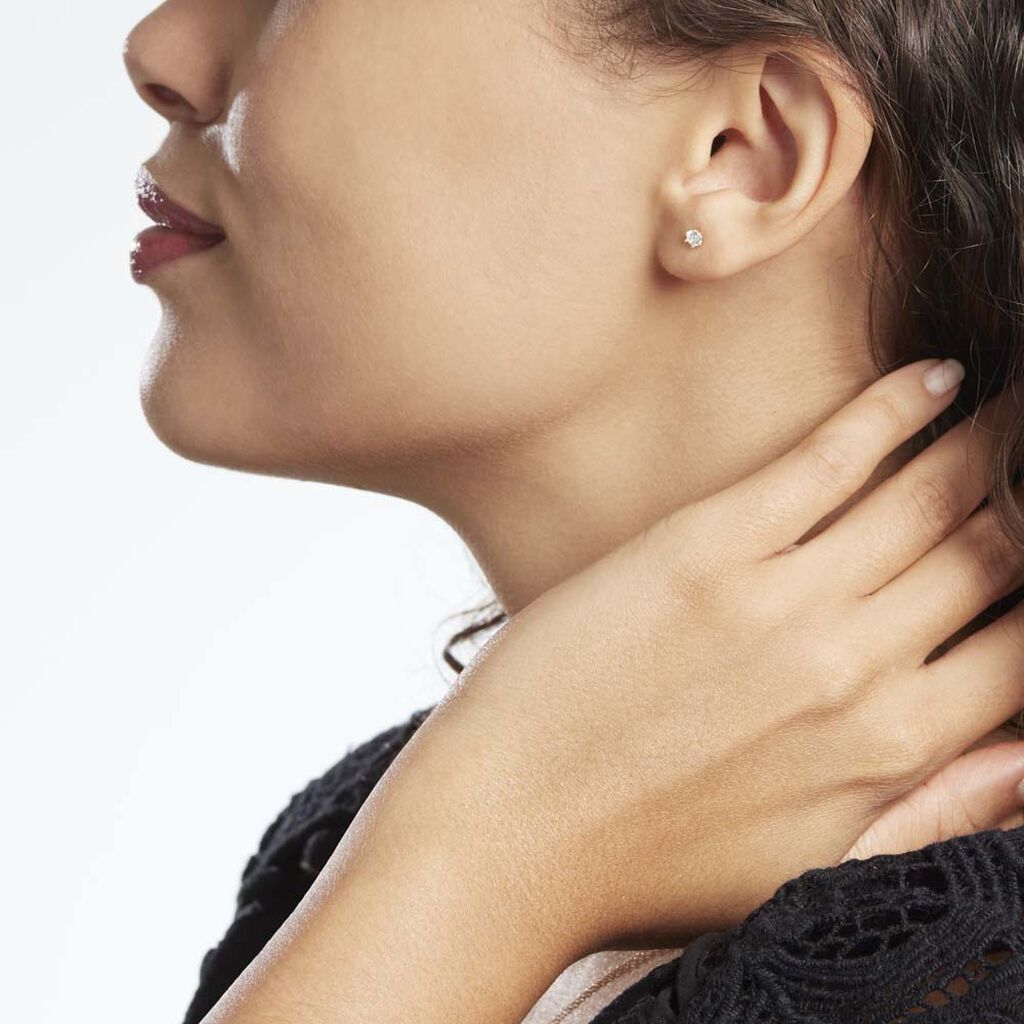 Boucles D'oreilles Puces Aconit Or Jaune Oxyde