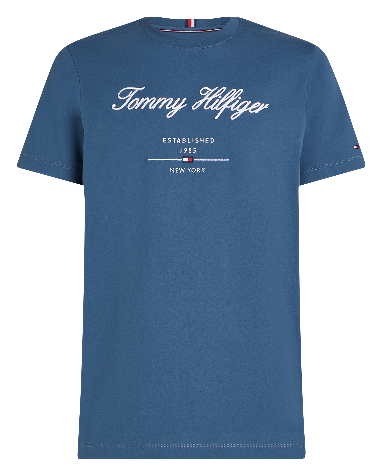 Tee-shirt à logo brodé en coton | Bleu