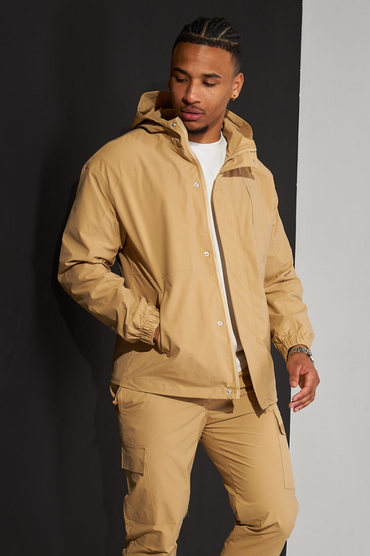 Ensemble 2 pièces veste + pantalon camel à capuche