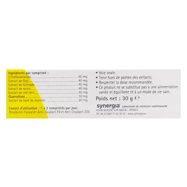 Synergia Antioxidante F4 60 comprimidos