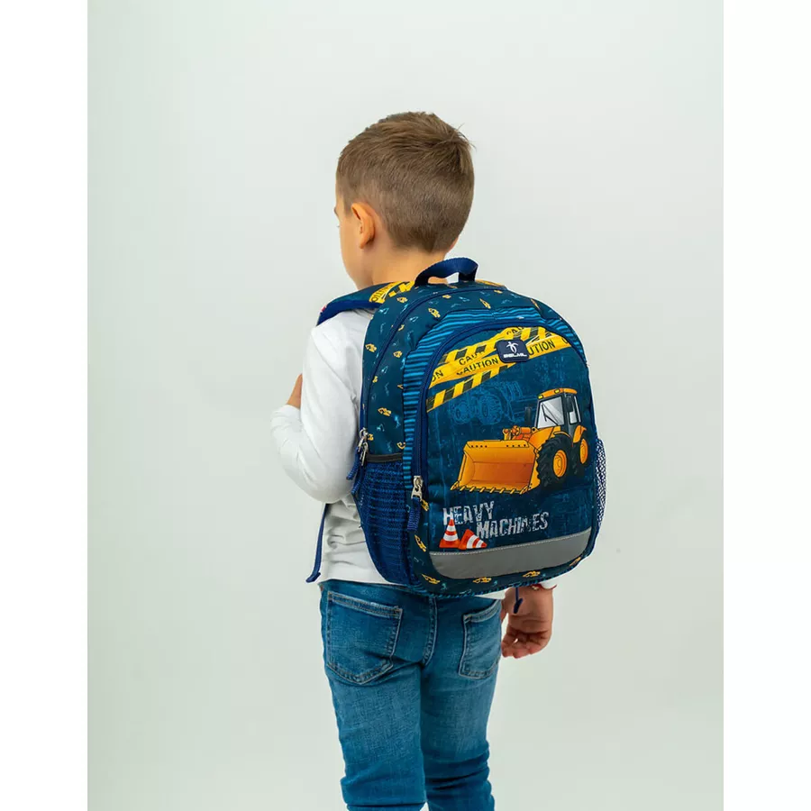 Belmil Kindergartenrucksack Kiddy Plus Kindergartenrucksack für 3-6 Jährige Kinder mit Brustgurt Heavy Machinery