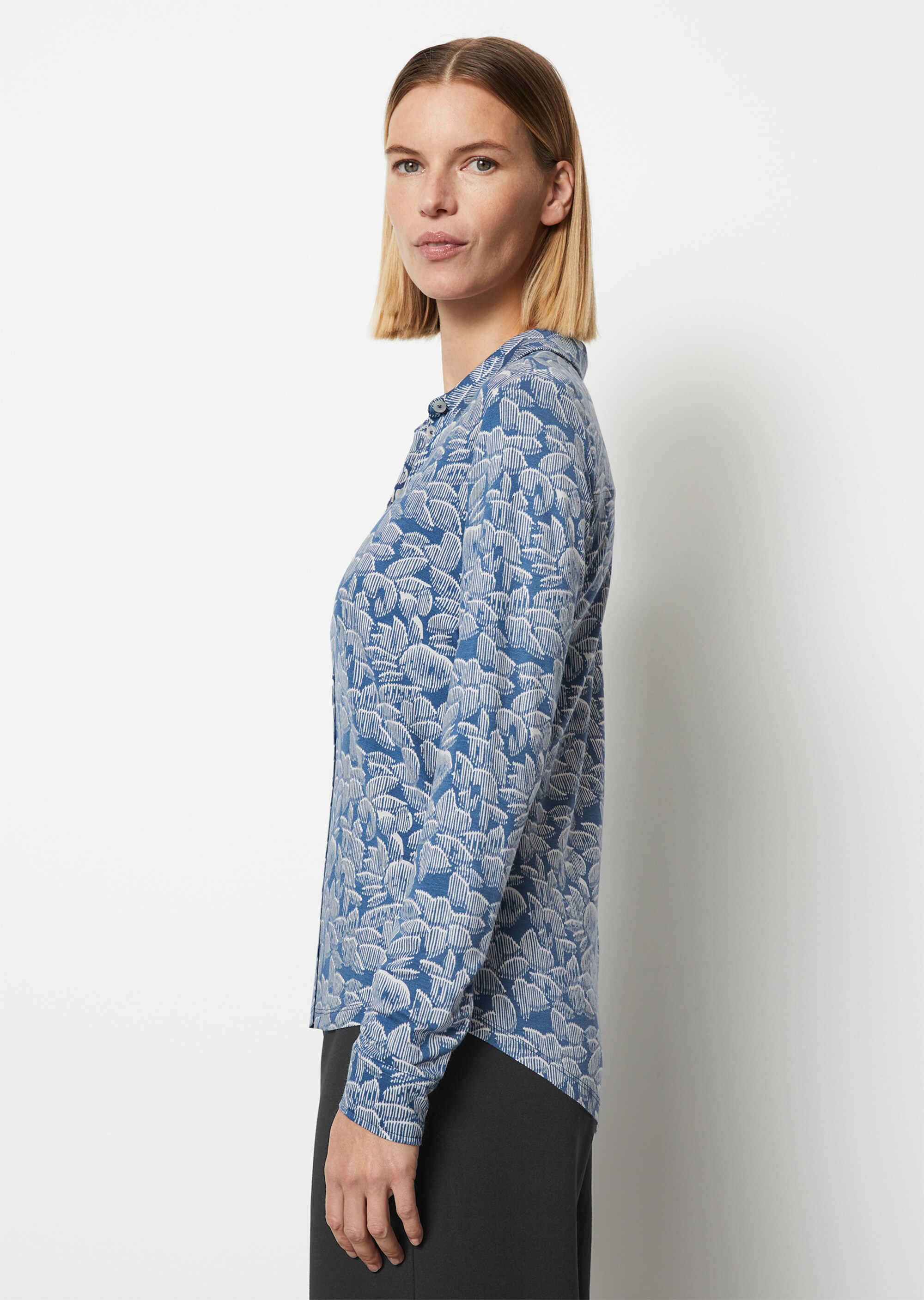 Jersey-Print-Bluse regularaus LENZING™ ECOVERO™